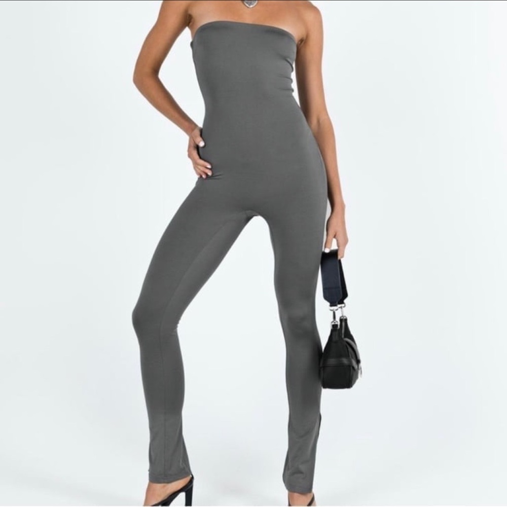 Princess Polly Strapless Jumpsuit Slate